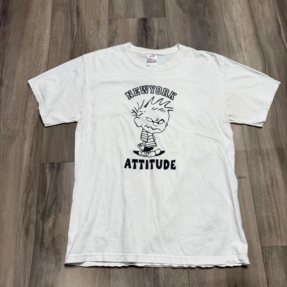 Fruit of the Loom Other - Fruit of the Loom New York Attitude Graphic T-Shirt White Mens Medium 1135